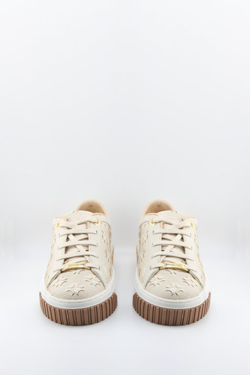 Luz da lua Embossed Monogram Low-Top Sneakers